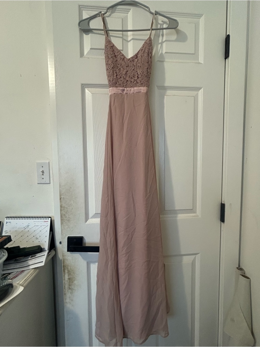 Lulu's Dusty Rose Lace Bodice Maxi Dress